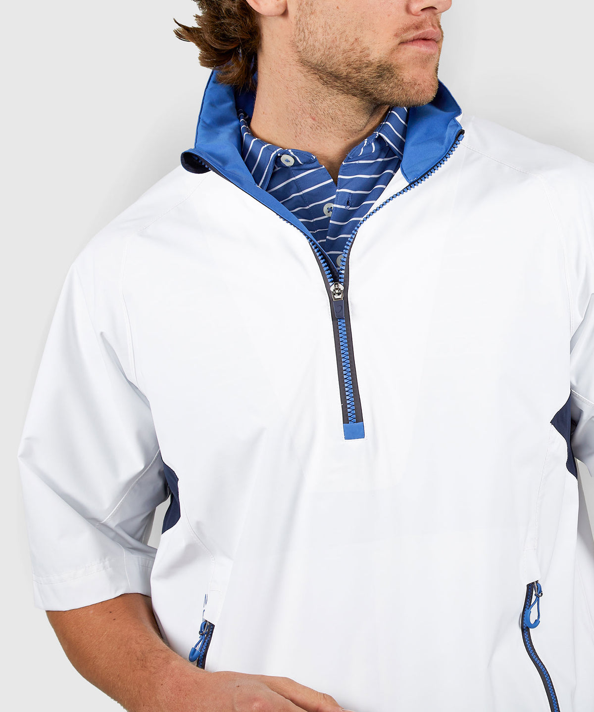 Zero Restriction Half-Sleeve Waterproof Quarter-Zip Jacket, Men's Big & Tall