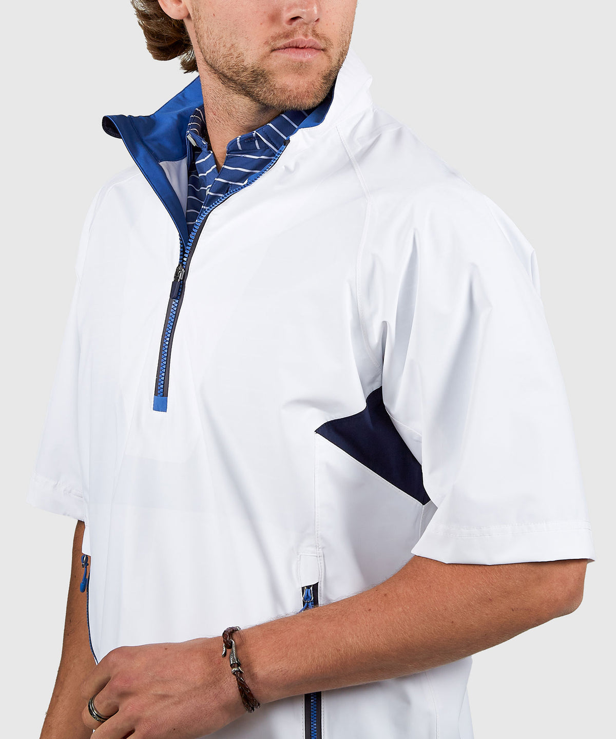 Zero Restriction Half-Sleeve Waterproof Quarter-Zip Jacket, Men's Big & Tall
