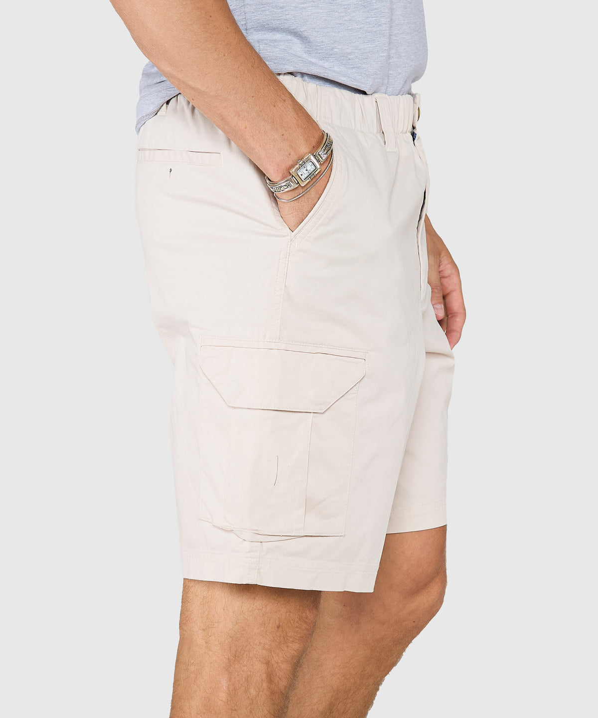Westport 1989 Stretch Twill Elastic Waist Cargo Shorts, Men's Big & Tall