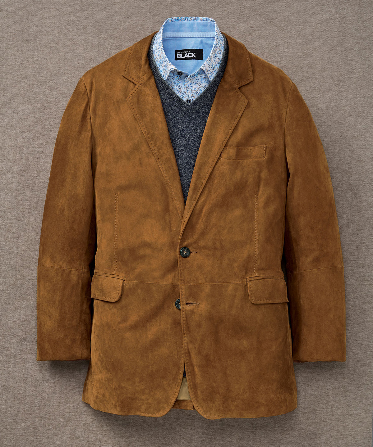 Westport Black Goat Suede Blazer, Men's Big & Tall