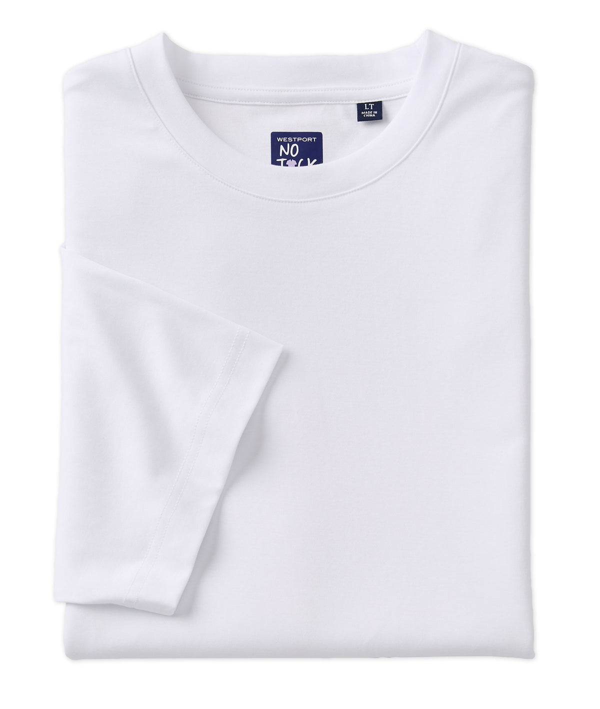 T-shirt a maniche corte in cotone elasticizzato Westport No-Tuck LustreTech, Men's Big & Tall