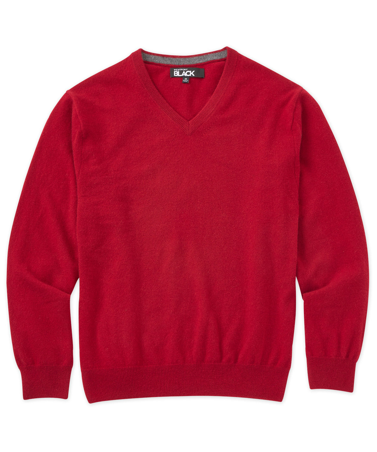 Westport Black Cashmere V-Neck Sweater, Men's Big & Tall