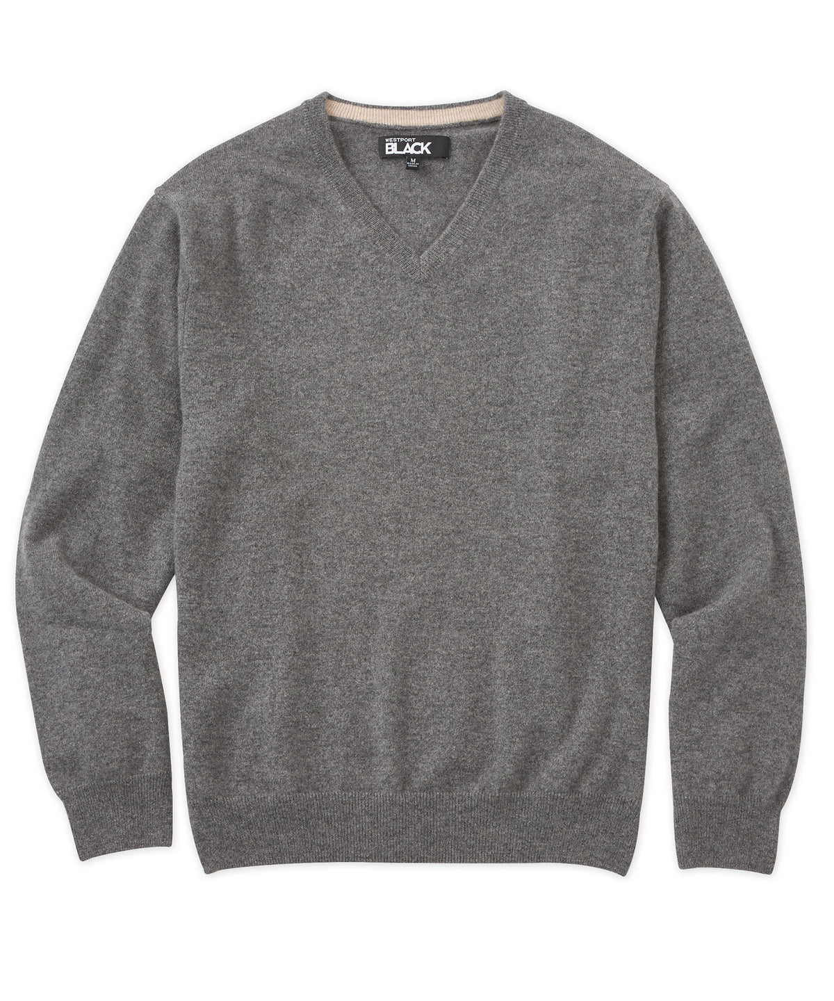 Westport Black Cashmere V-Neck Sweater, Big & Tall