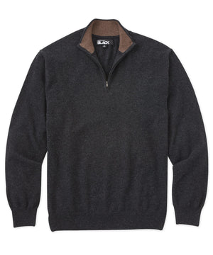 Westport Black Cashmere Quarter-Zip Sweater