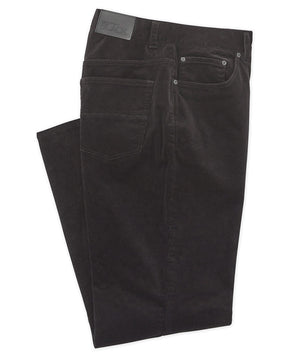 Pantaloni a 5 tasche in velluto a coste elasticizzato nero Westport