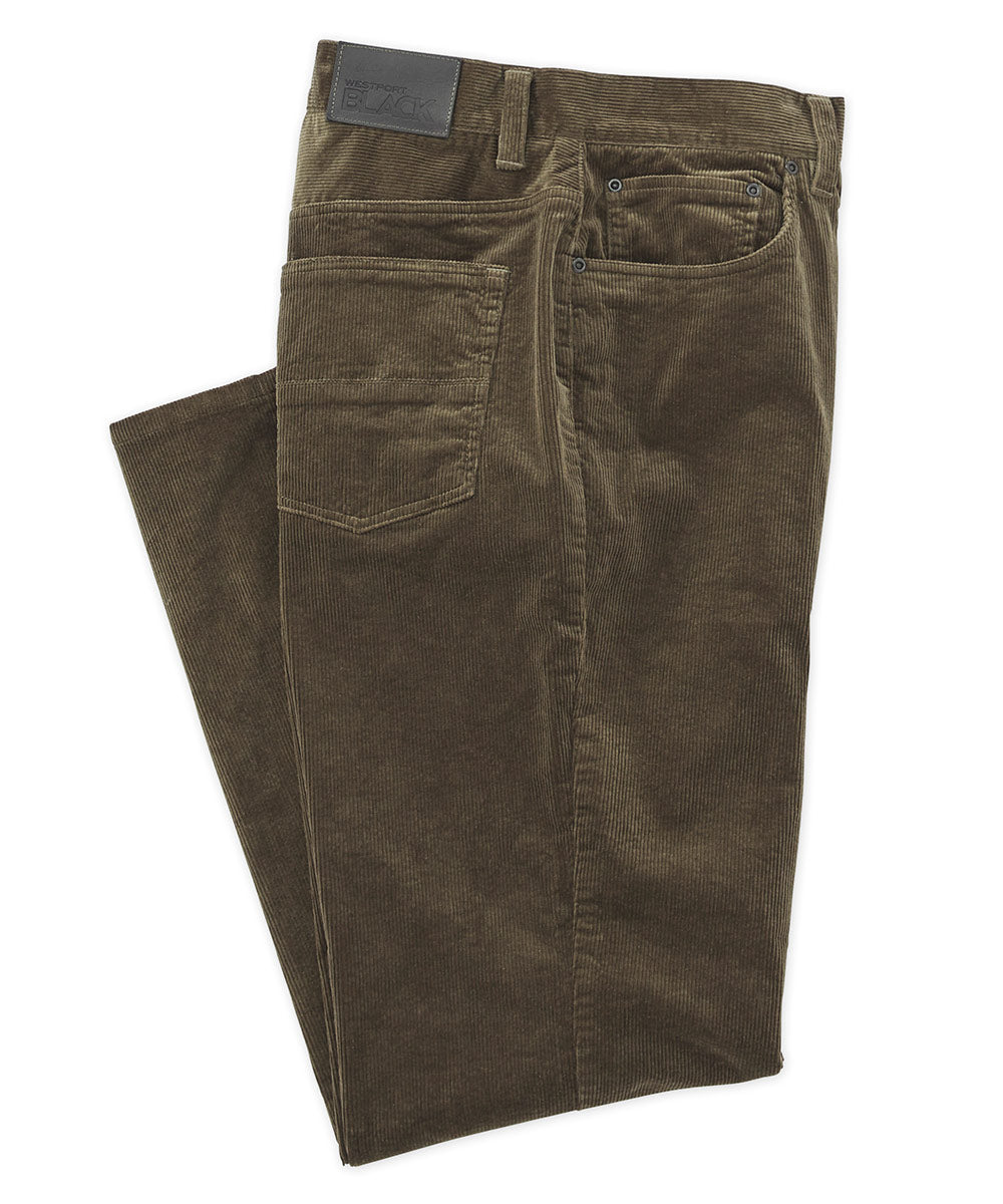 Pantaloni a 5 tasche in velluto a coste elasticizzato nero Westport, Men's Big & Tall