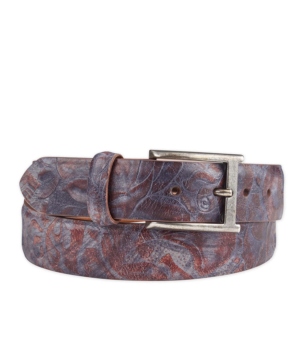 Ceinture en cuir de veau travaillé bicolore noir Westport, Men's Big & Tall