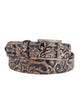 Westport Black Two-Tone Tooled Calfskin Belt
