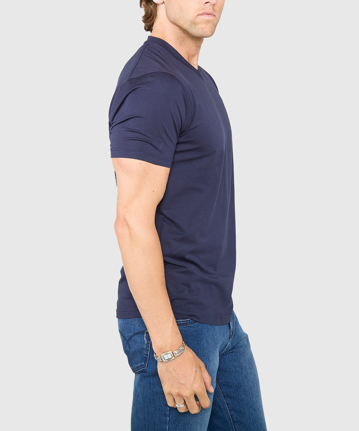 Westport No-Tuck Stretch V-neck Tee Shirt, Men's Big & Tall