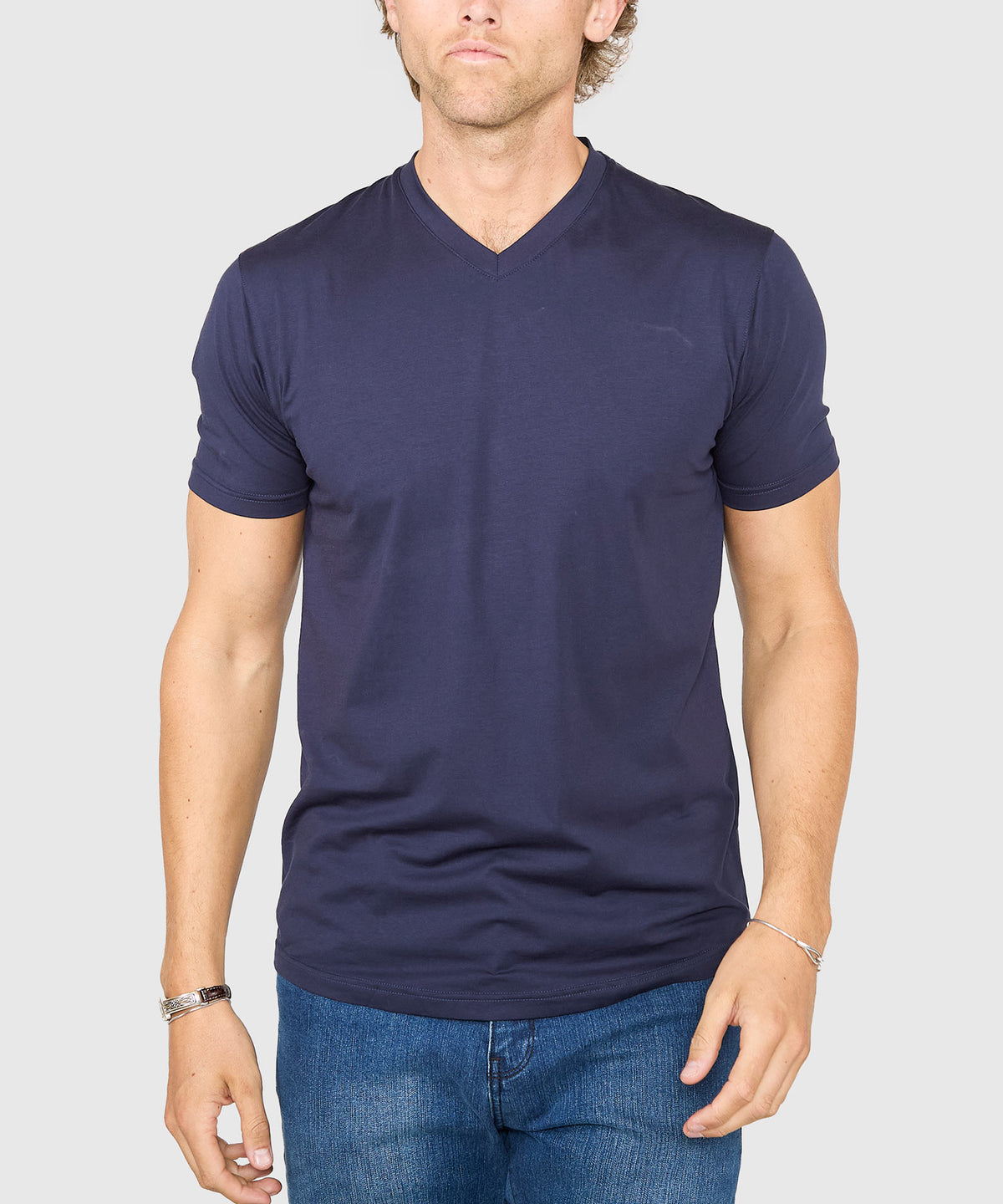 Westport No-Tuck Stretch V-neck Tee Shirt, Men's Big & Tall