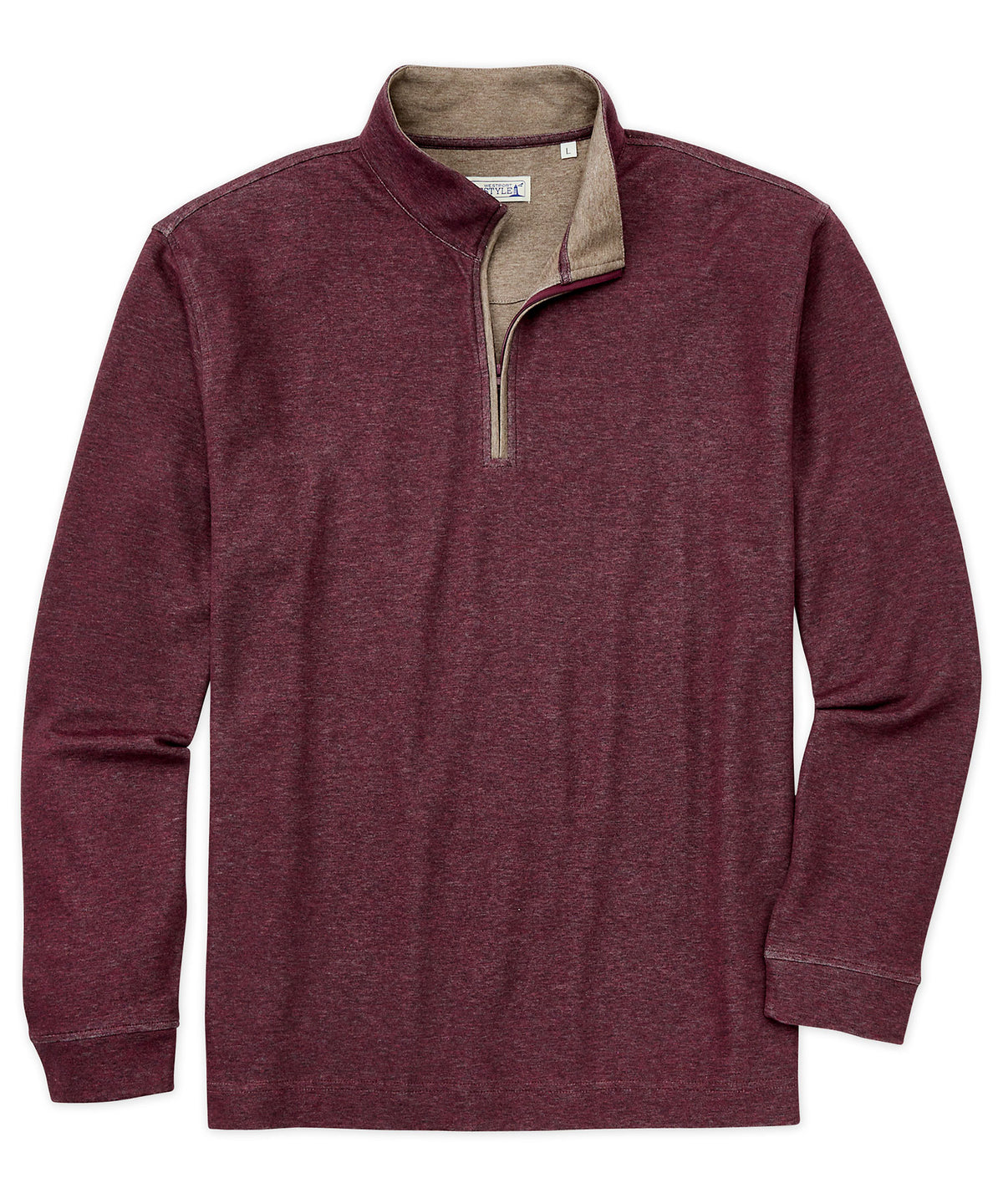 Pullover Westport Lifestyle Melange con zip a un quarto, Men's Big & Tall