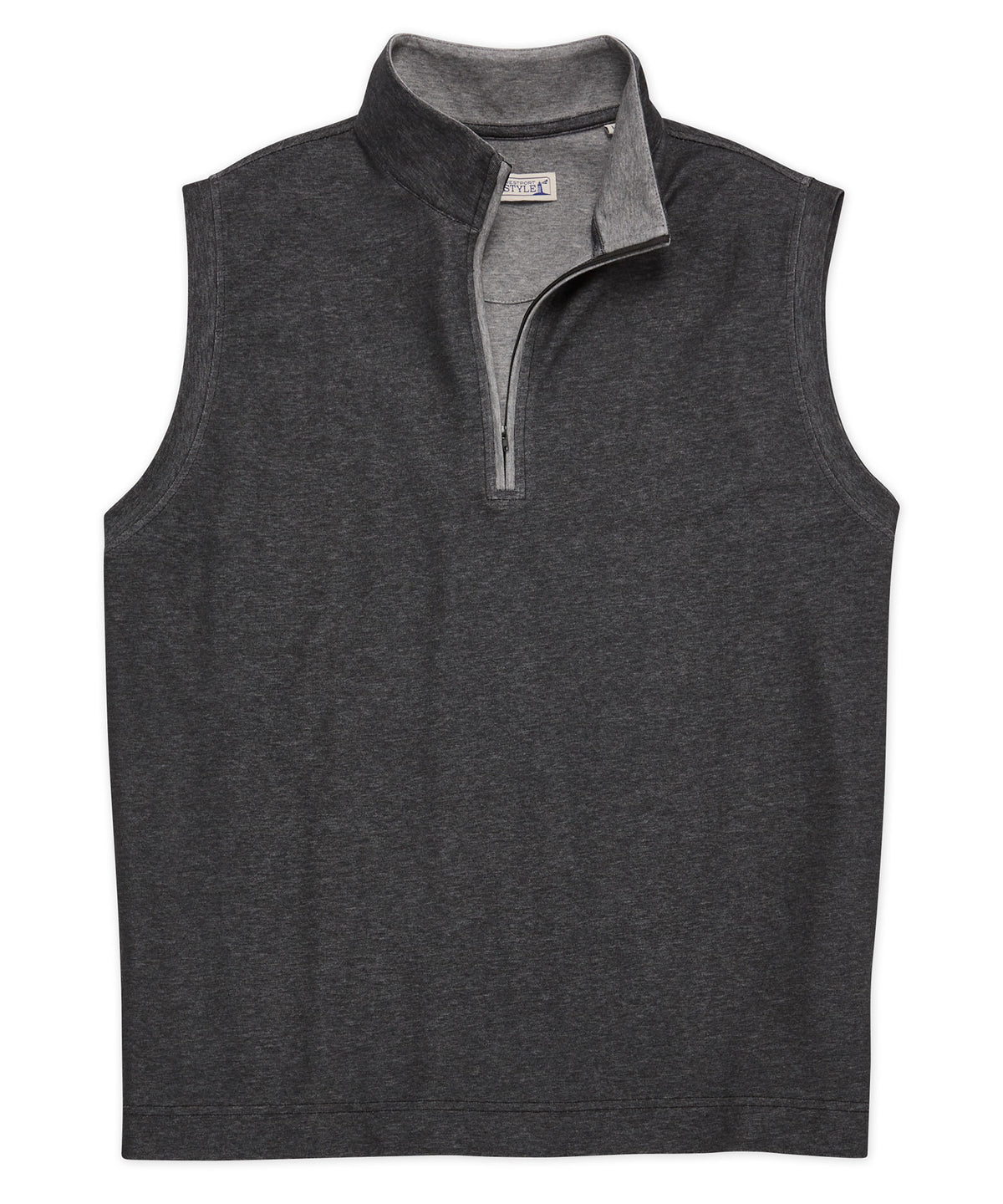 Gilet con cerniera a un quarto Westport Lifestyle melange, Men's Big & Tall