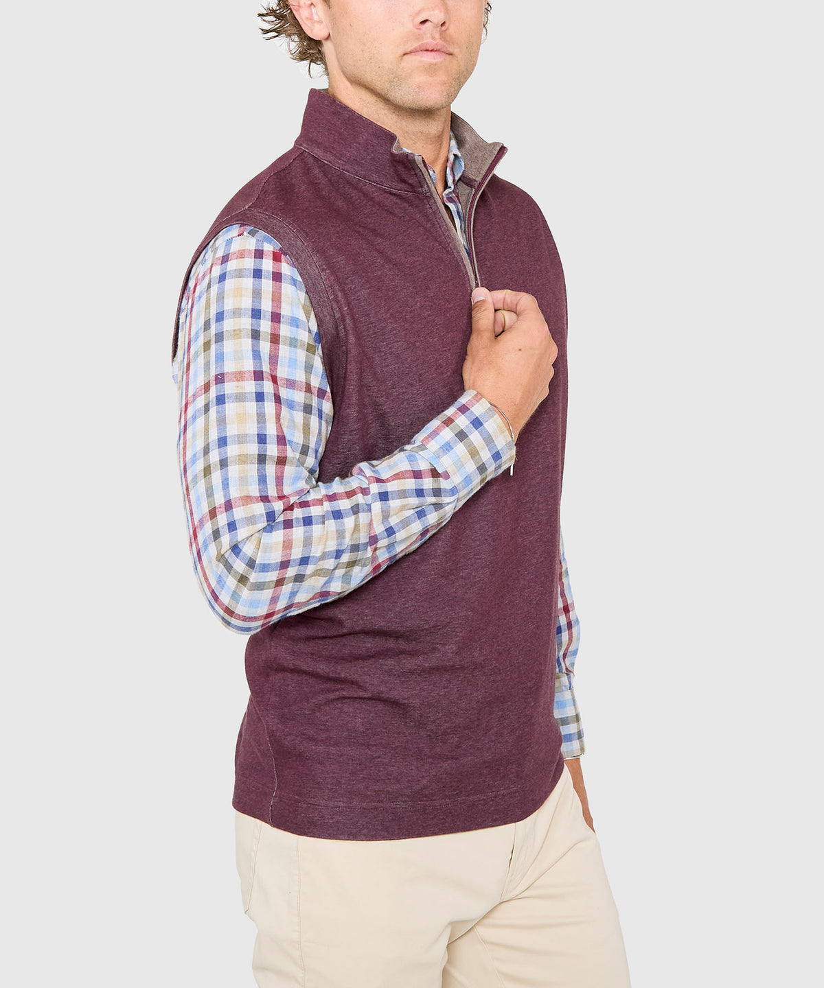 Westport Lifestyle Melange Quarter-Zip Vest, Men's Big & Tall