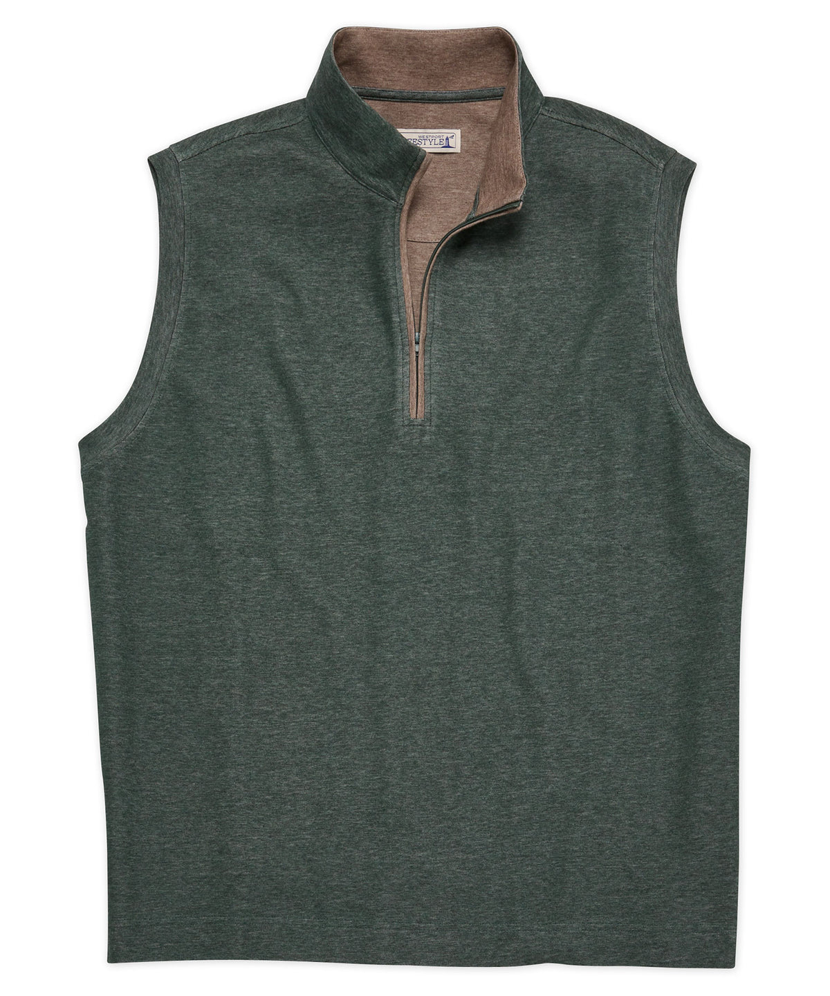 Gilet con cerniera a un quarto Westport Lifestyle melange, Men's Big & Tall