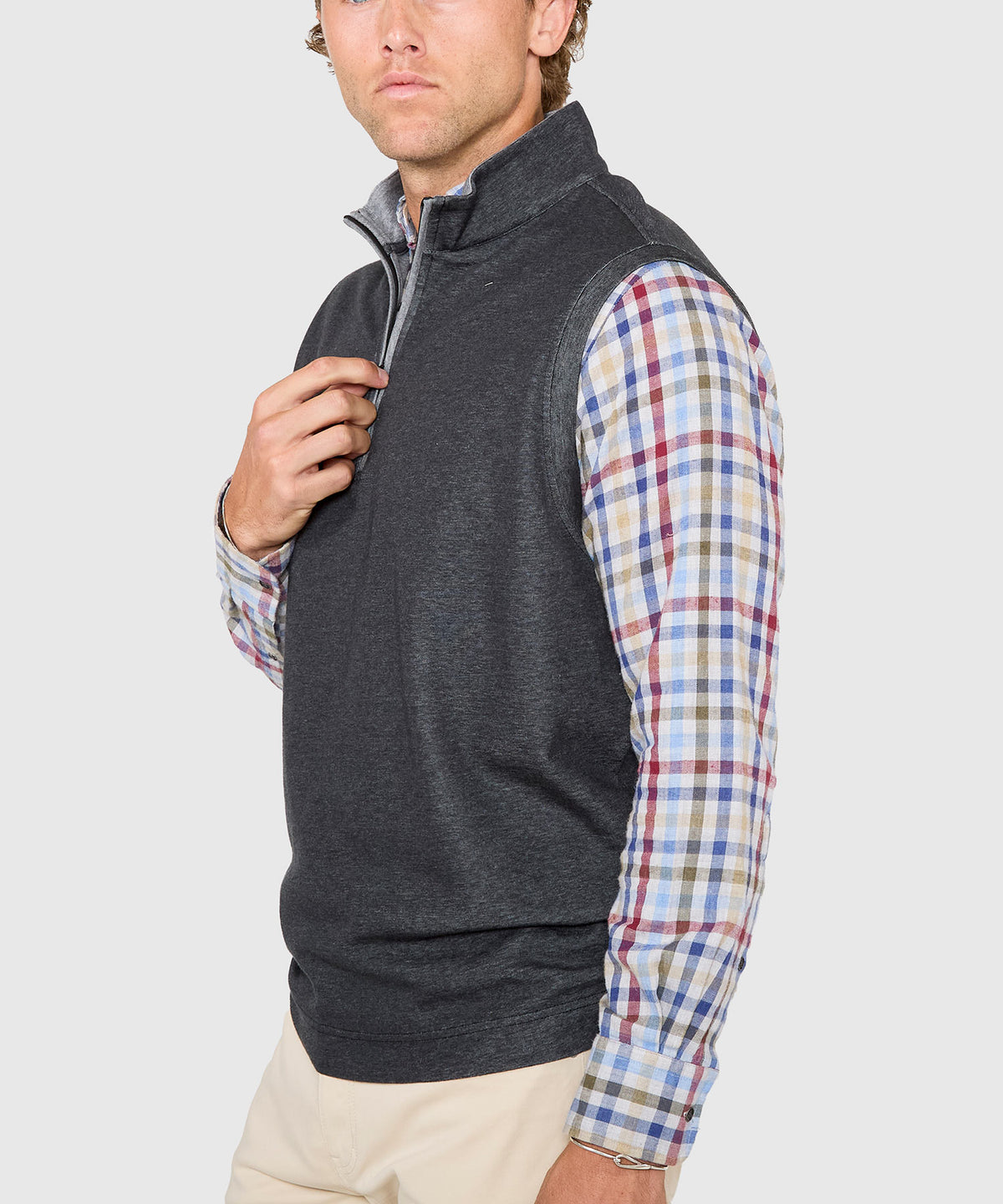 Westport Lifestyle Melange Quarter-Zip Vest, Men's Big & Tall