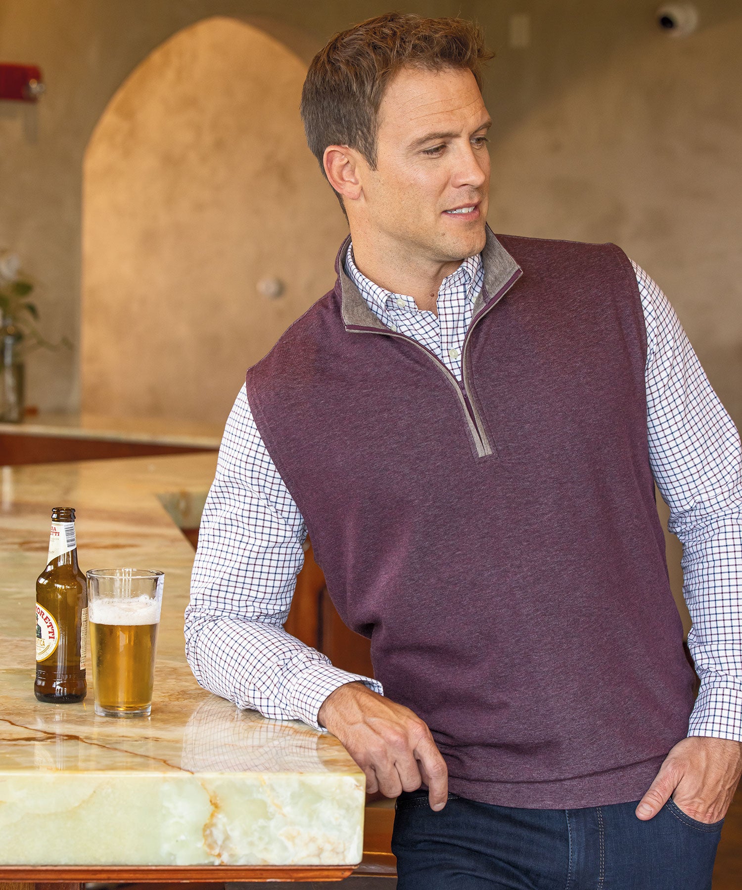 Westport Lifestyle Big & Tall Melange Quarter-Zip Vest | Westport Big & Tall Westport Lifestyle Big & Tall Melange Quarter-Zip Vest | Westport Big & Tall