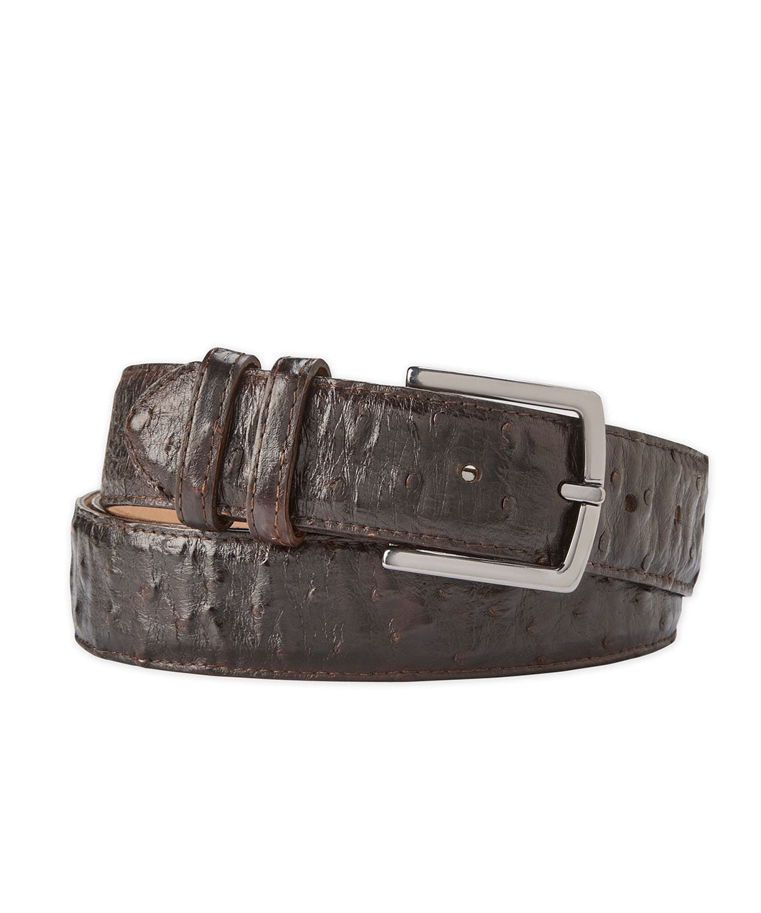 Men's Big & Tall Westport Black Ostrich Belt Navy / 48 Men's Big & Tall Westport Black Ostrich Belt Navy / 48