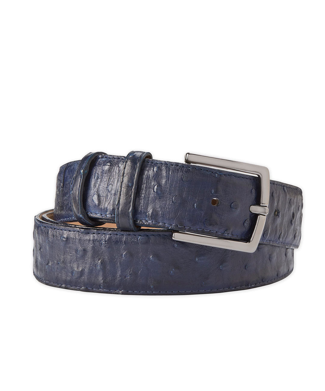 Westport Men's Black Ostrich Belt