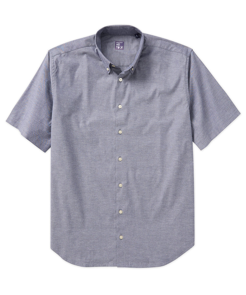 Westport No-Tuck Short Sleeve Stretch-Cotton Oxford Sport Shirt