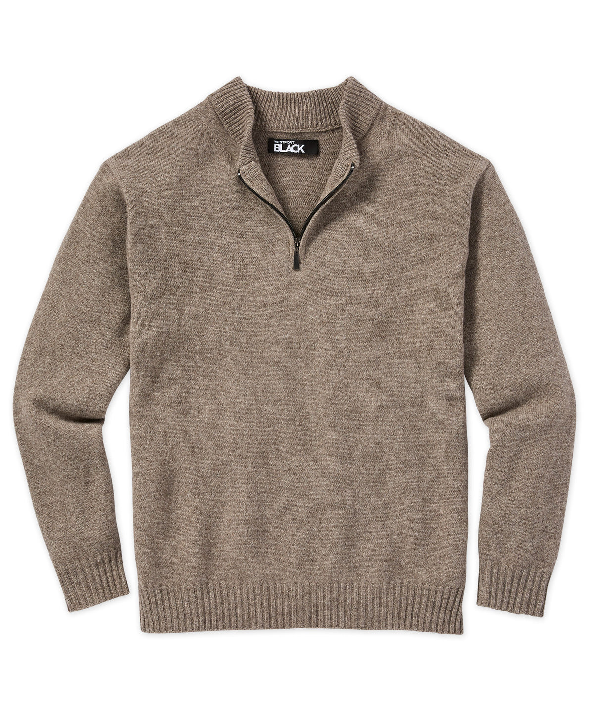 Westport Black Baseball Collar Half-Zip Sweater