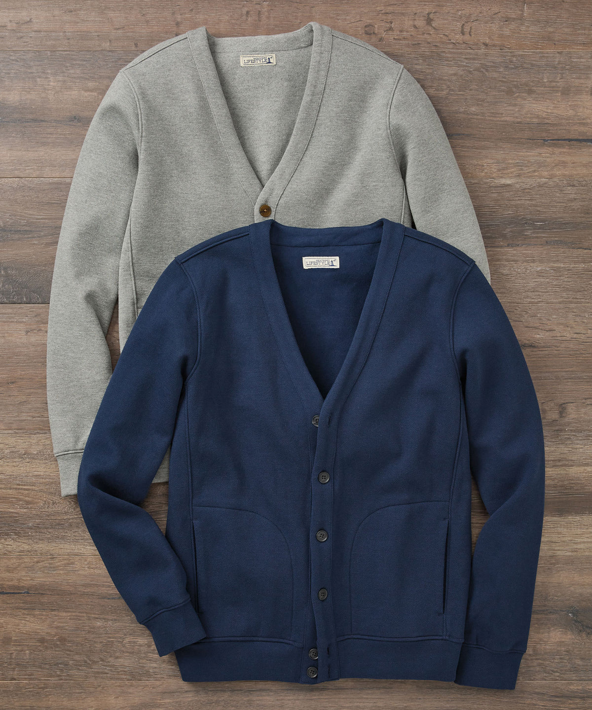 Westport Lifestyle Fleece-Lined Pique Cardigan, Men's Big & Tall