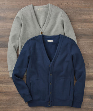 Westport Lifestyle Fleece-Lined Pique Cardigan