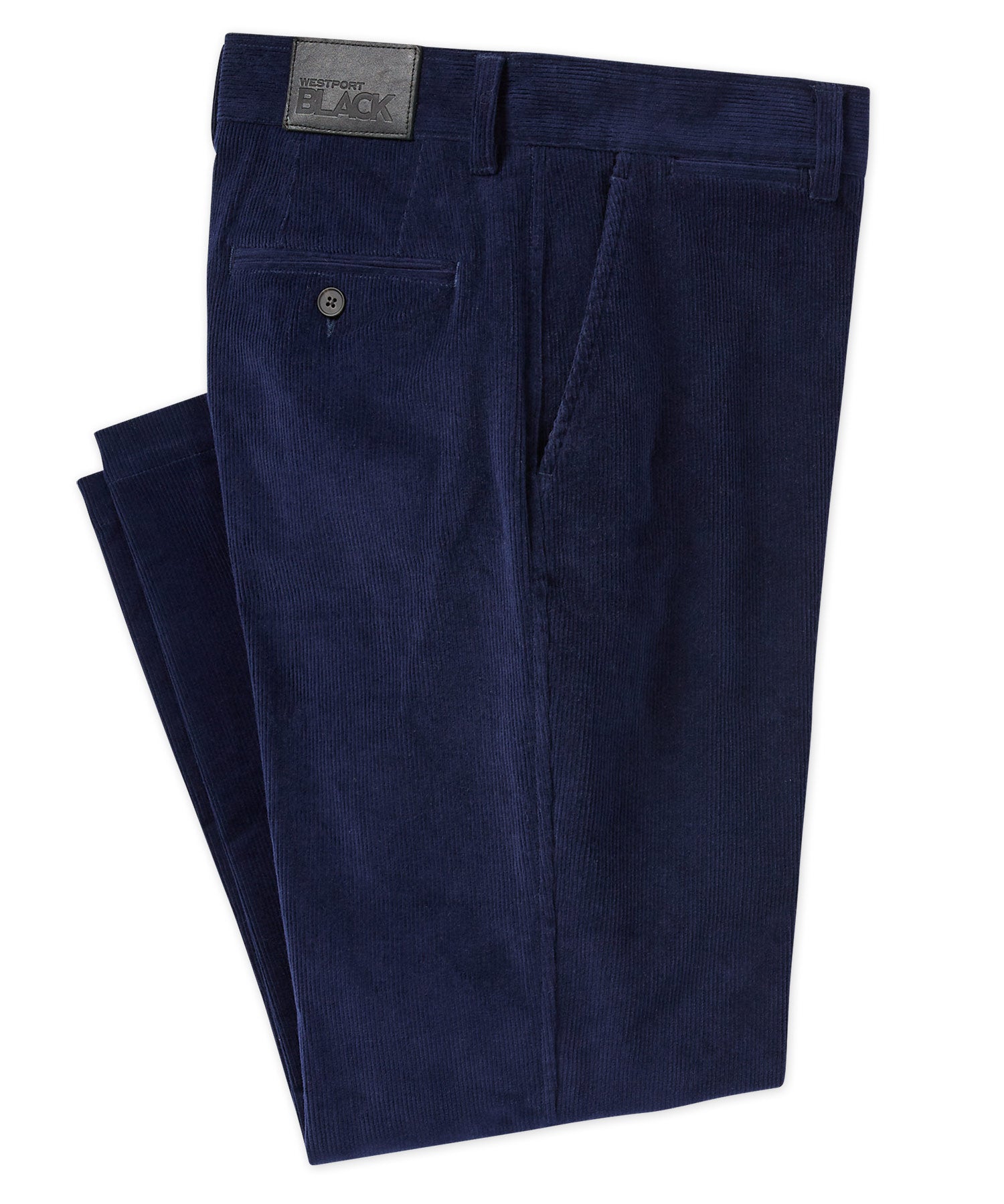 Westport Black Flat Front Corduroy Pant - Westport Big & Tall