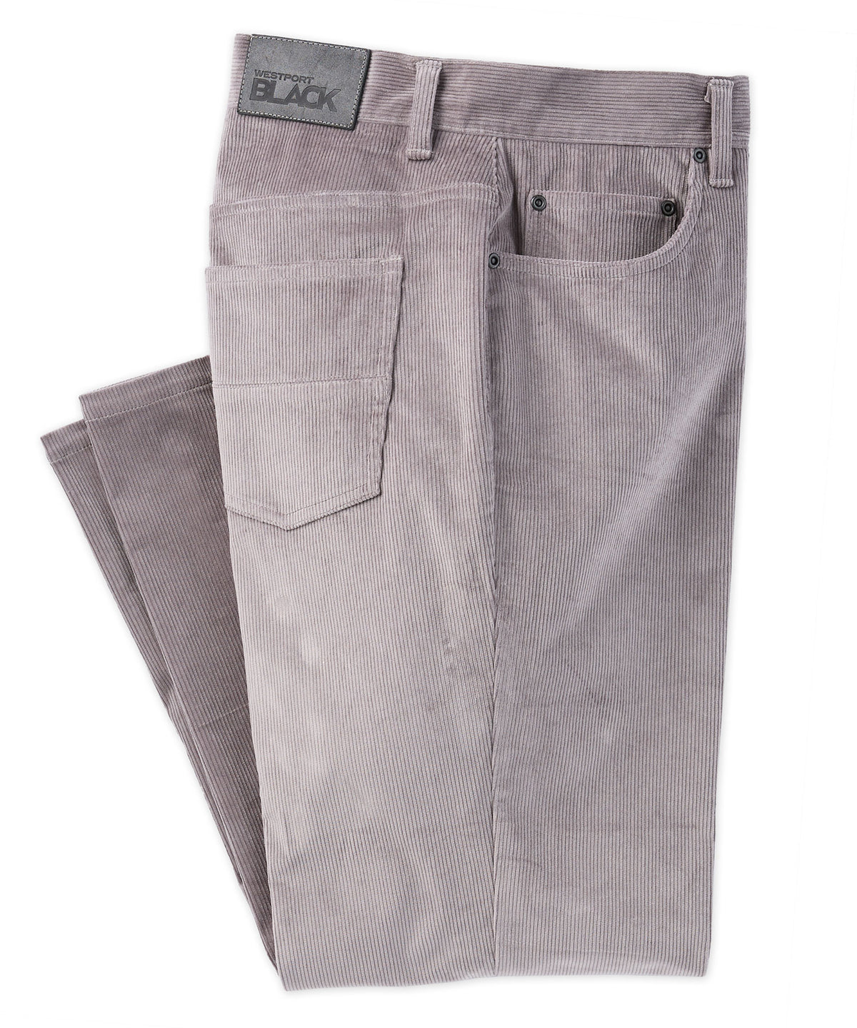 Pantaloni a 5 tasche in velluto a coste elasticizzato nero Westport, Men's Big & Tall