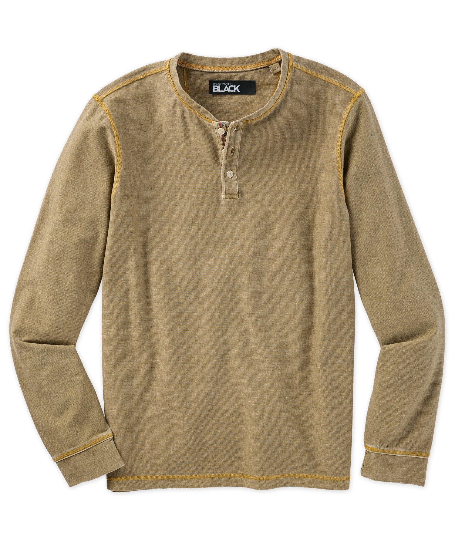 Westport Black Long Sleeve 3-Button Henley