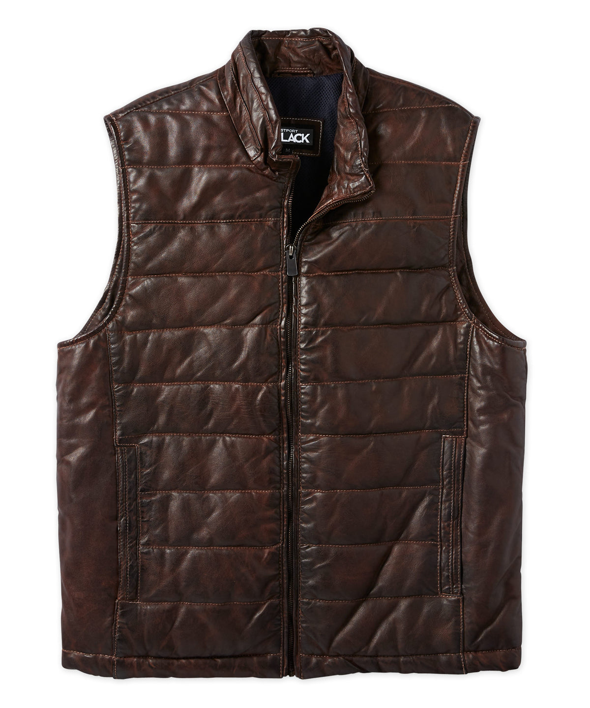 Westport Black Leather Vest, Men's Big & Tall