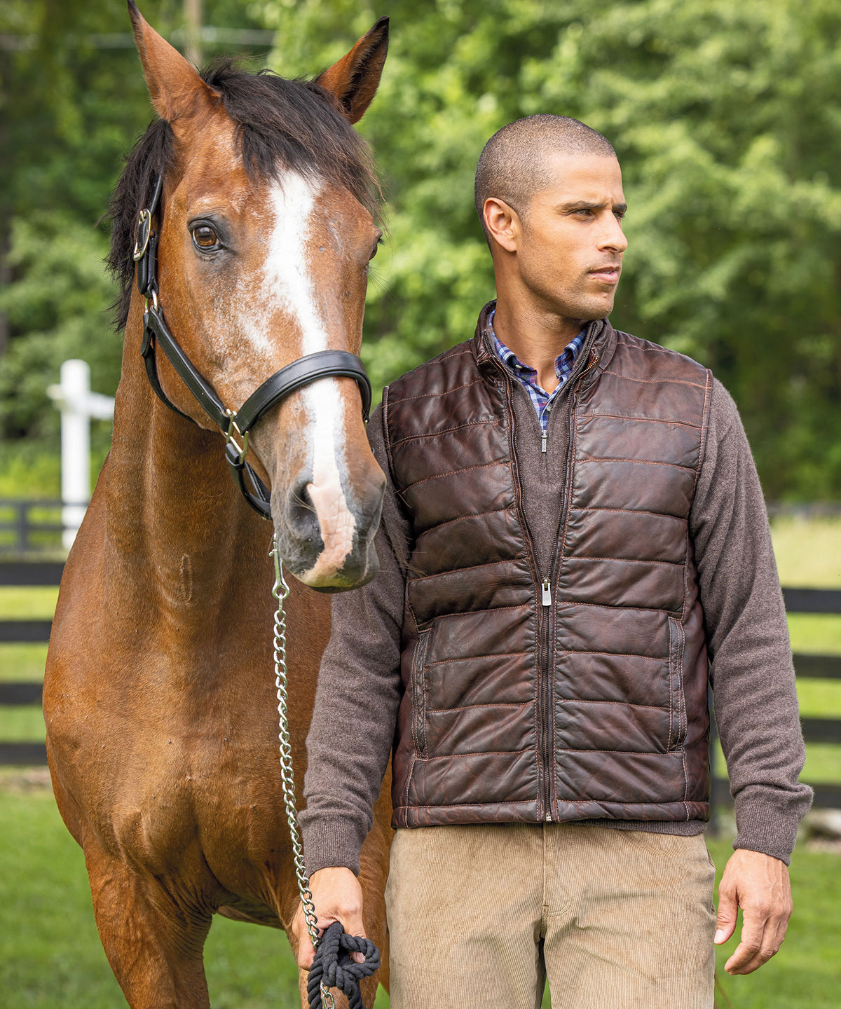 Westport Black Leather Vest, Men's Big & Tall