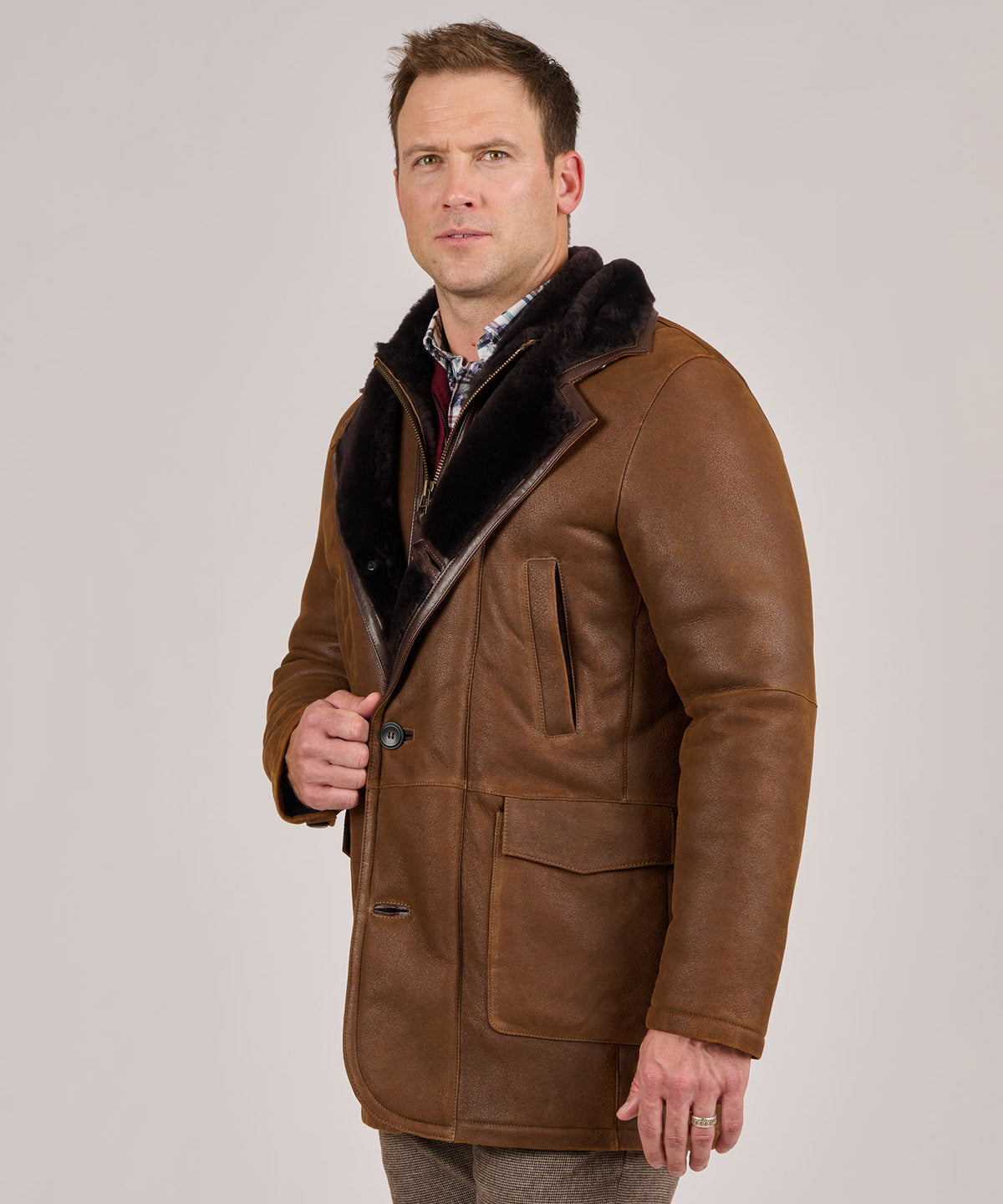 Westport Black Shearling Coat Westport Big Tall