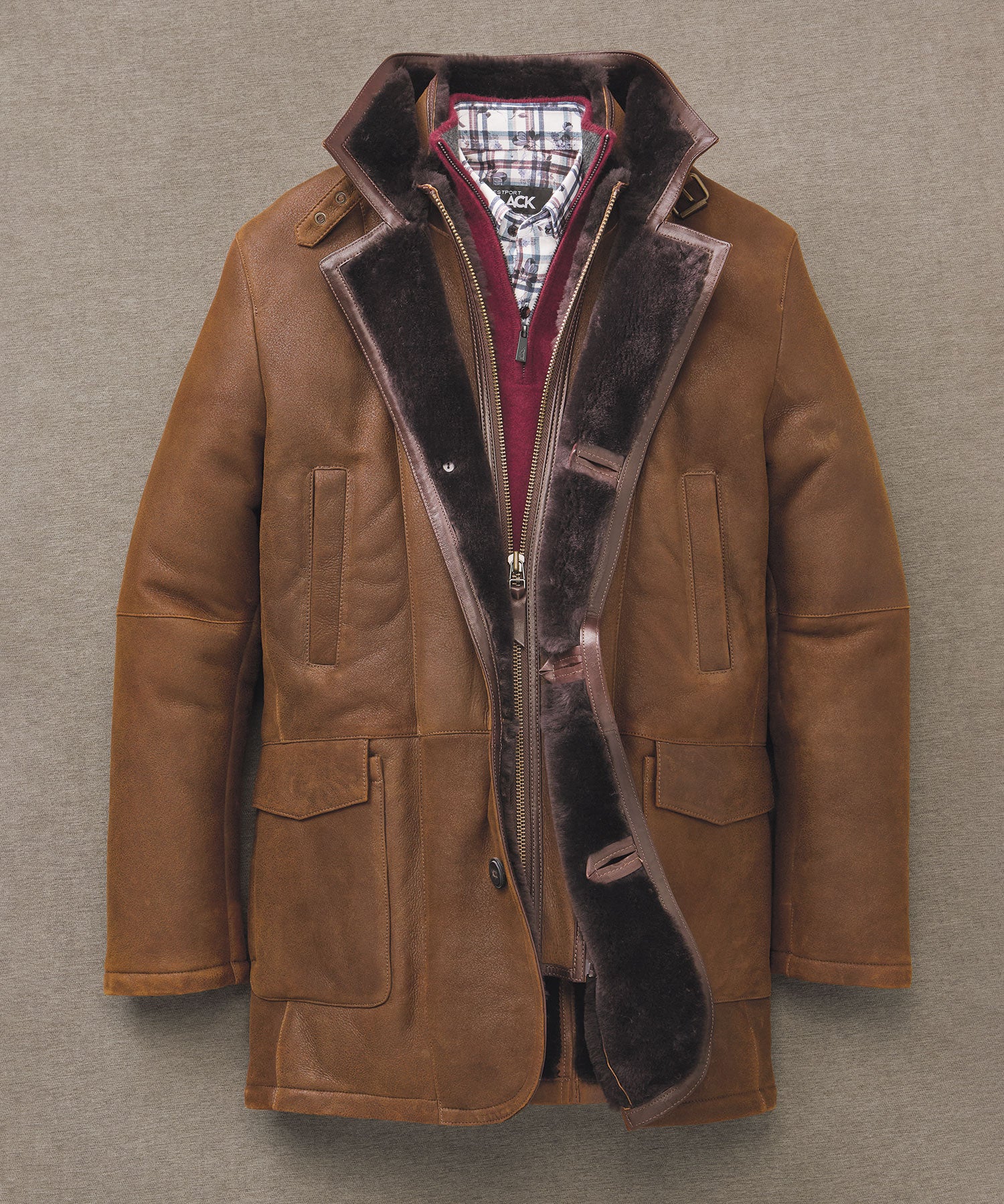 Westport Black Shearling Coat Westport Big Tall