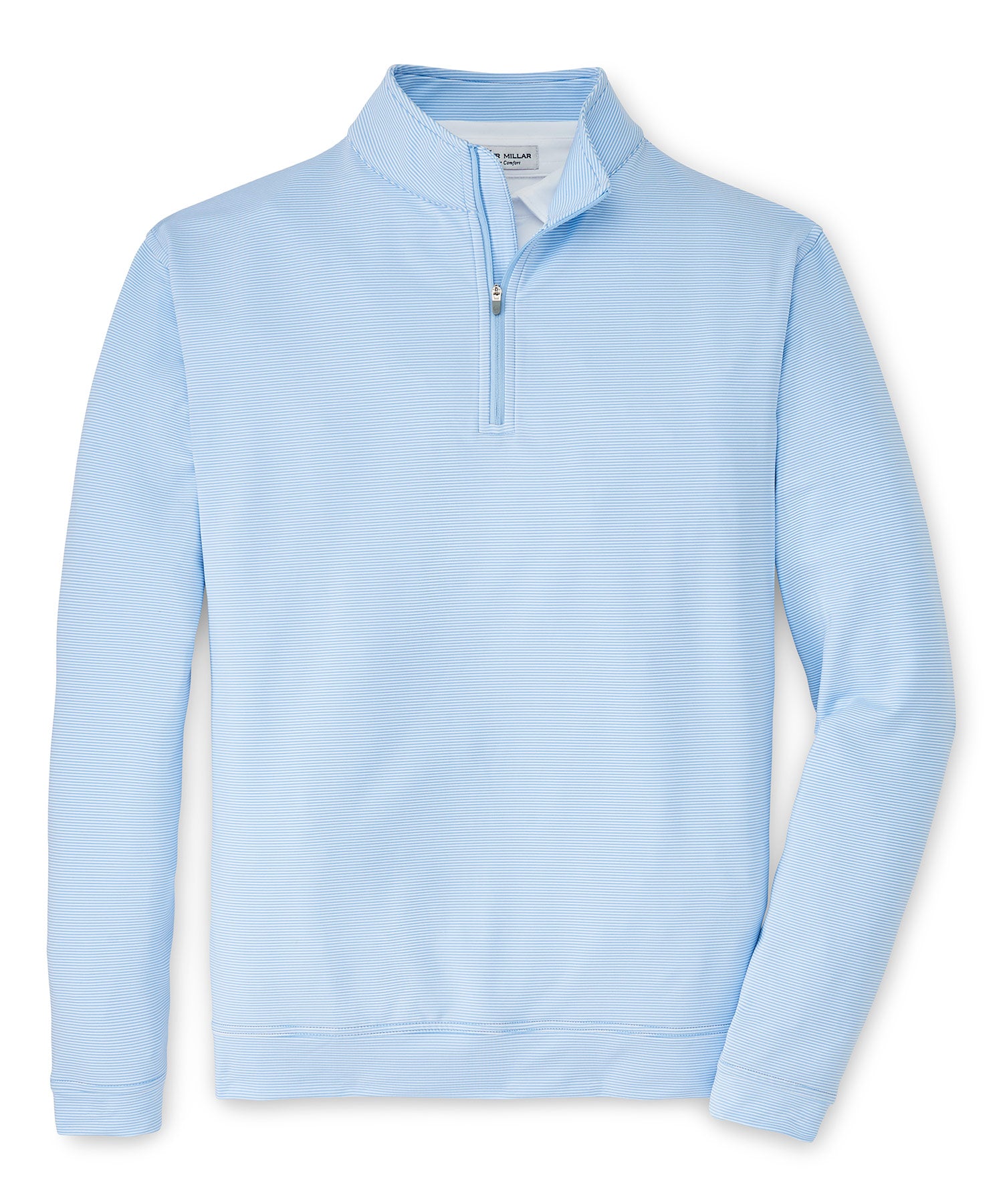 Peter Millar Sugar Stripe Perth Quarter-Zip in coastal blue white