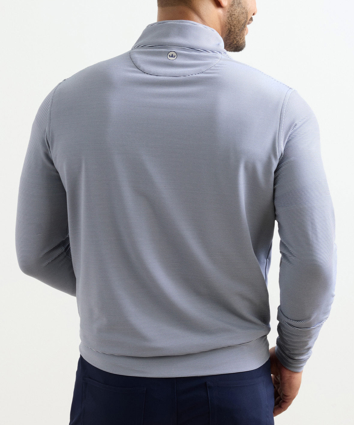 Peter Millar Sugar Stripe Perth Quarter-Zip Pullover, Men's Big & Tall