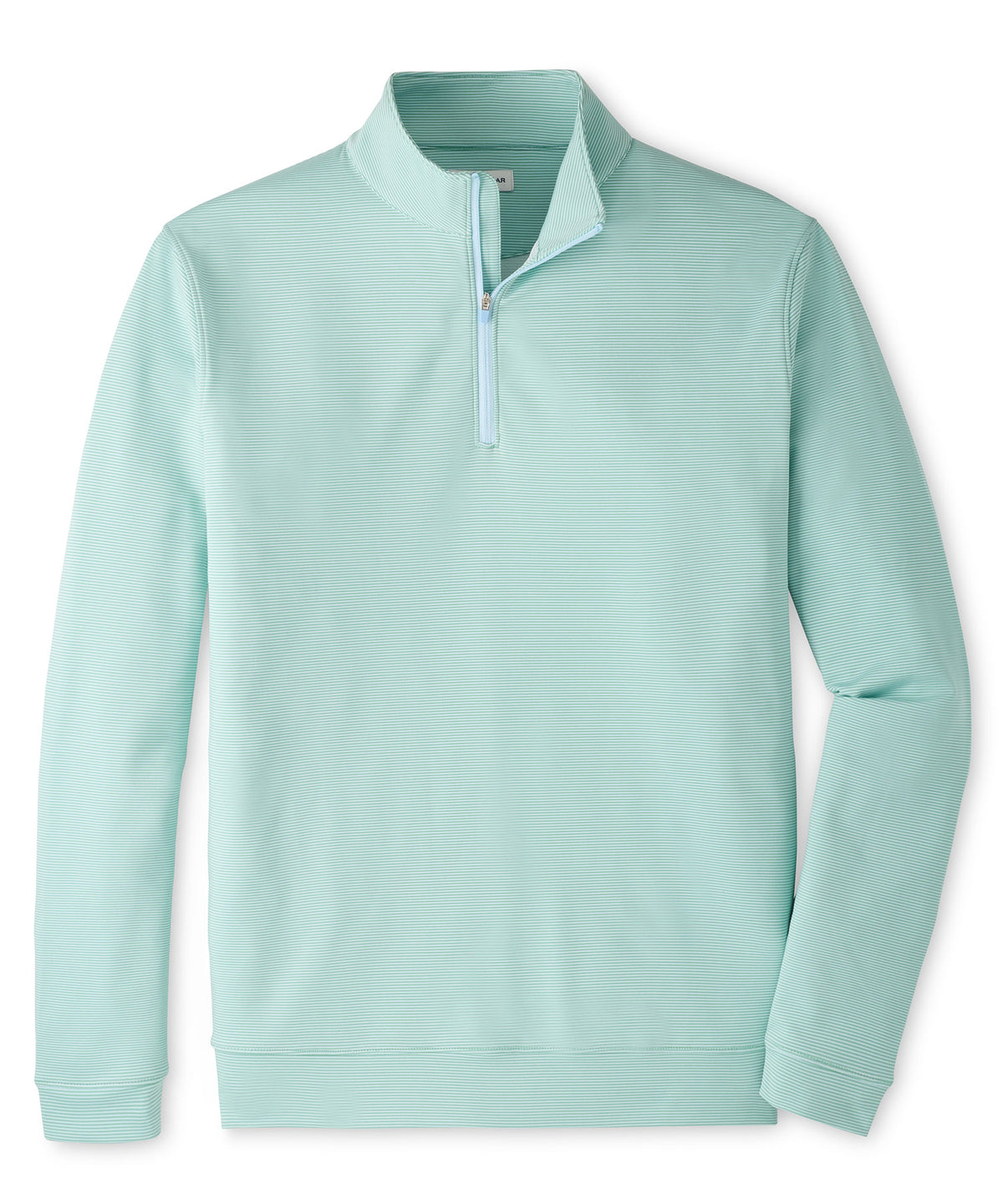 Peter Millar Sugar Stripe Perth Quarter-Zip Pullover - Fresh Mint, Men's Big & Tall