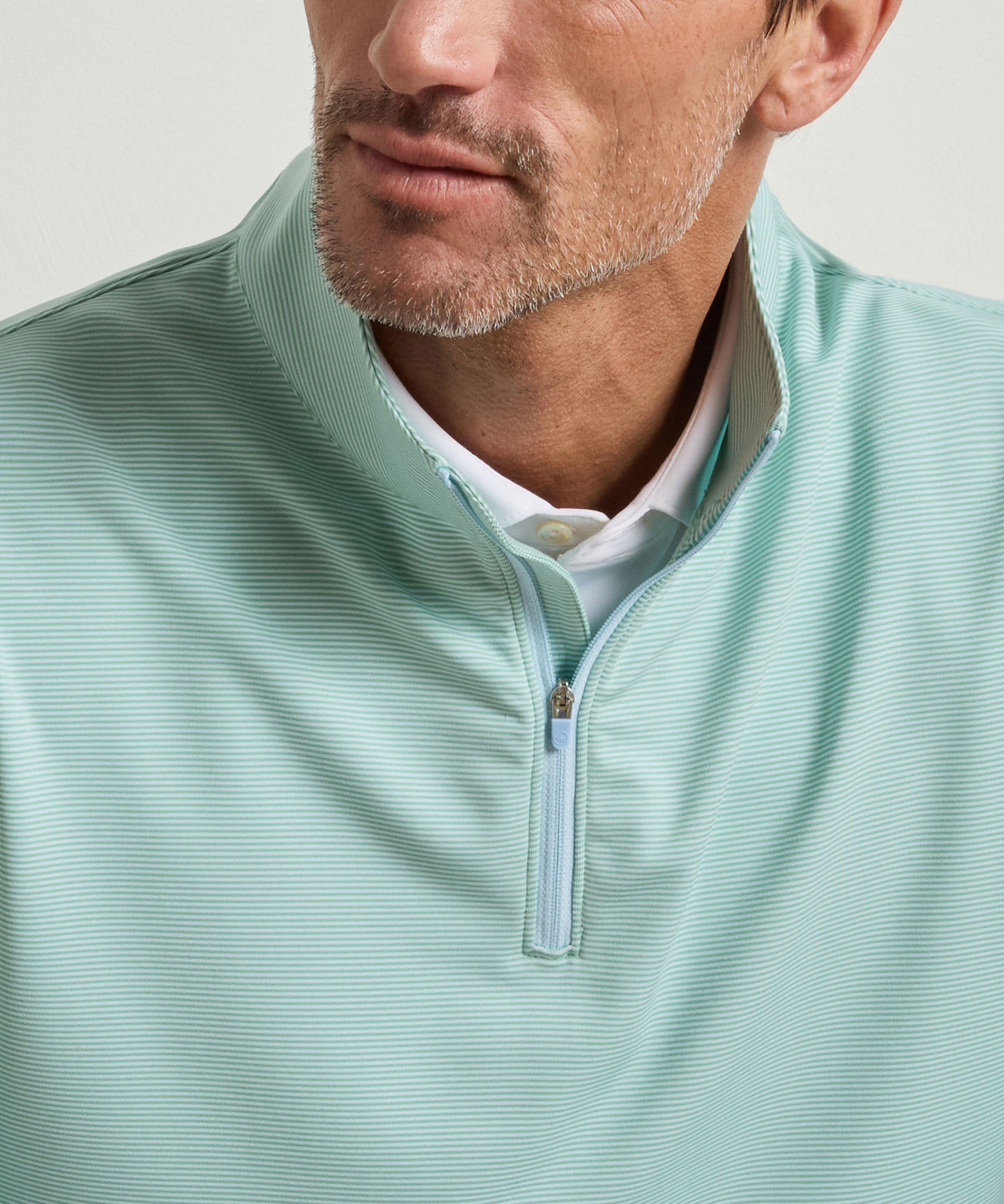 Peter Millar Sugar Stripe Perth Quarter-Zip Pullover, Men's Big & Tall
