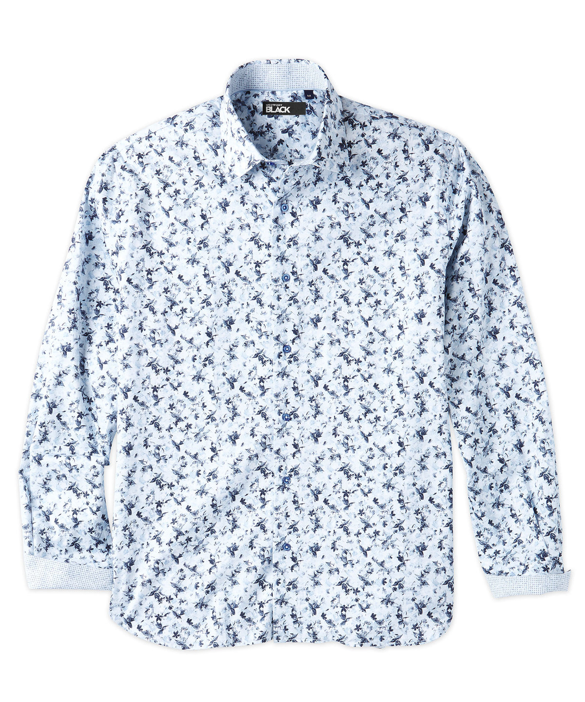 Westport Black Long Sleeve Patterned Sport Shirt