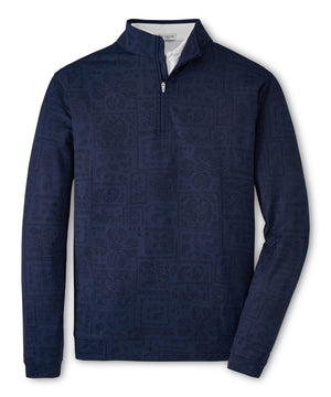 Pullover con zip a un quarto di Peter Millar Paisley Perth