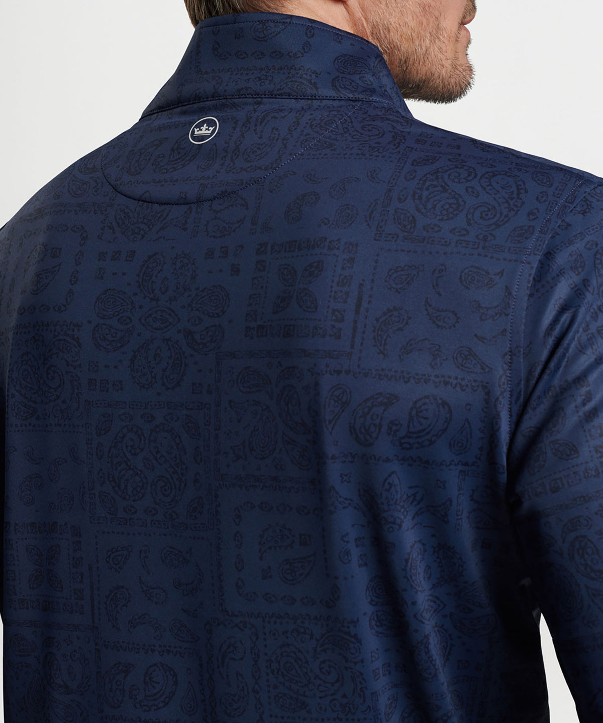 Pullover con zip a un quarto di Peter Millar Paisley Perth, Men's Big & Tall