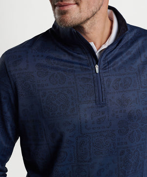 Pullover con zip a un quarto di Peter Millar Paisley Perth