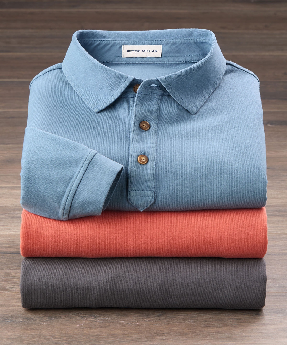 Peter Millar Long Sleeve Lava Wash Polo Shirt
