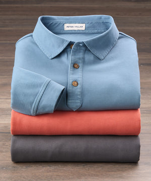 Peter Millar Long Sleeve Lava Wash Polo Shirt