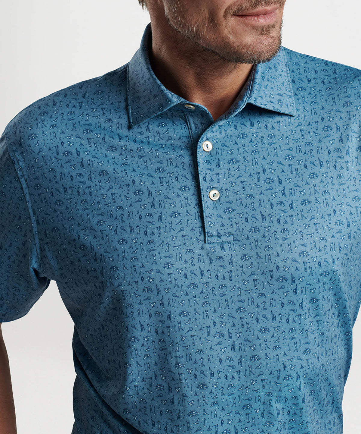 Peter Millar Short Sleeve Hole In One Print Polo