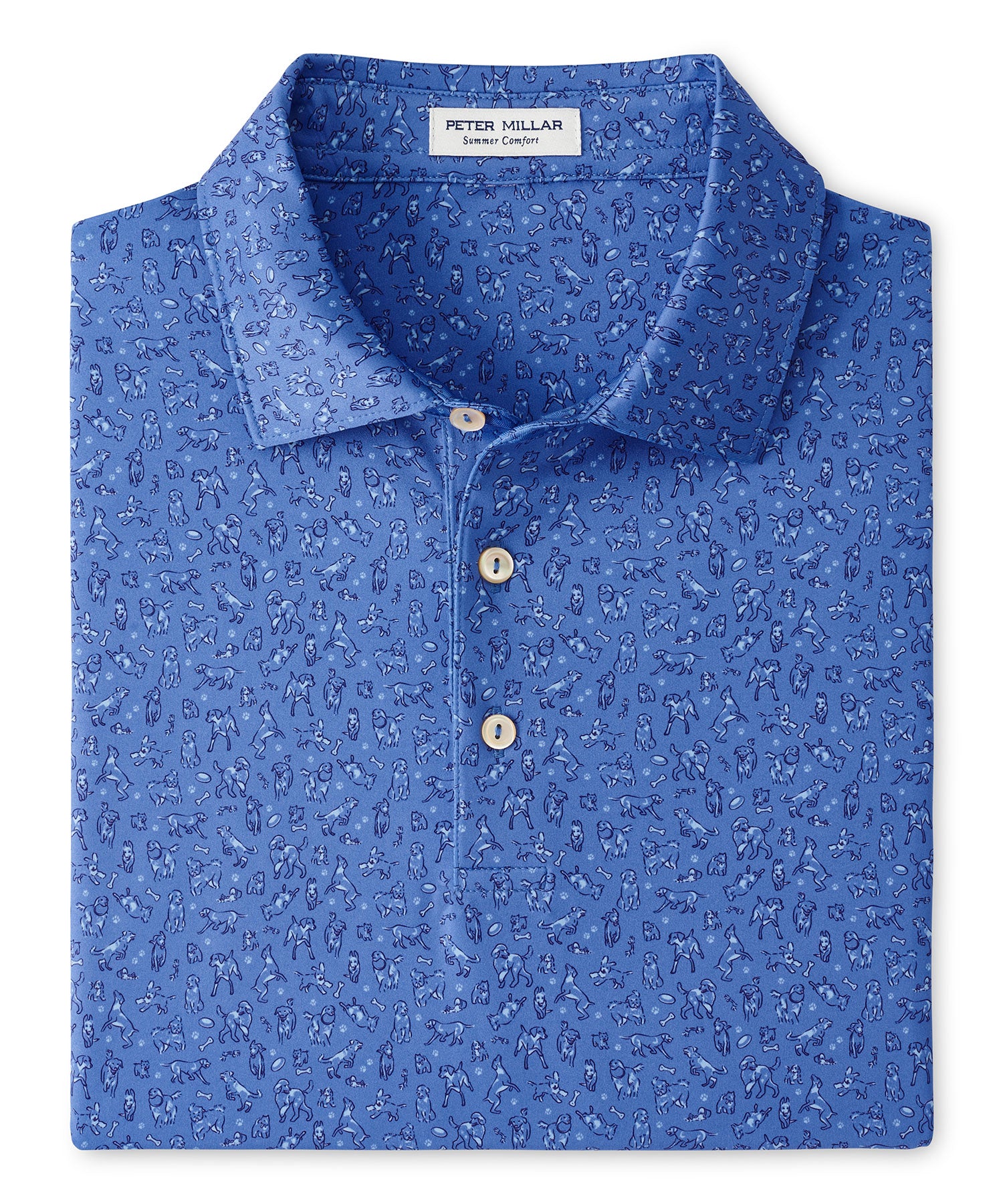 Peter Millar Short Sleeve Good Boy Print Polo Knit Shirt, Men's Big & Tall