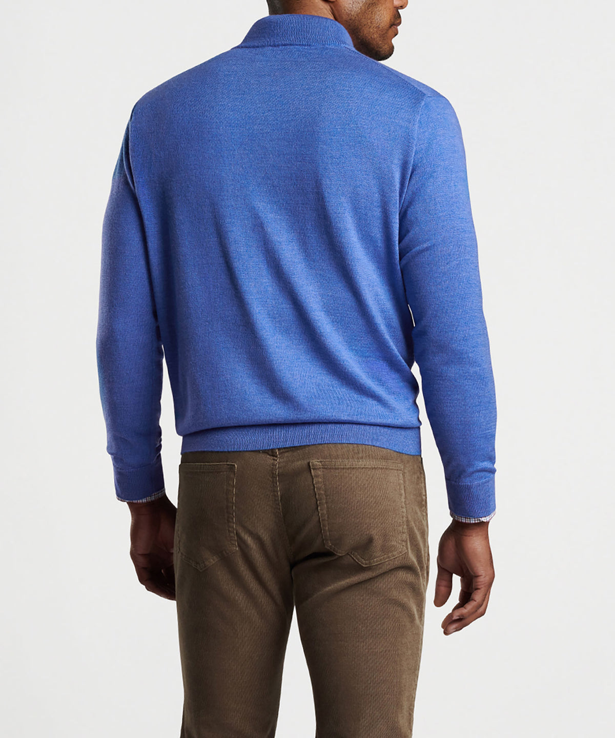 Peter Millar Suede Trim Quarter-Zip Sweater, Men's Big & Tall