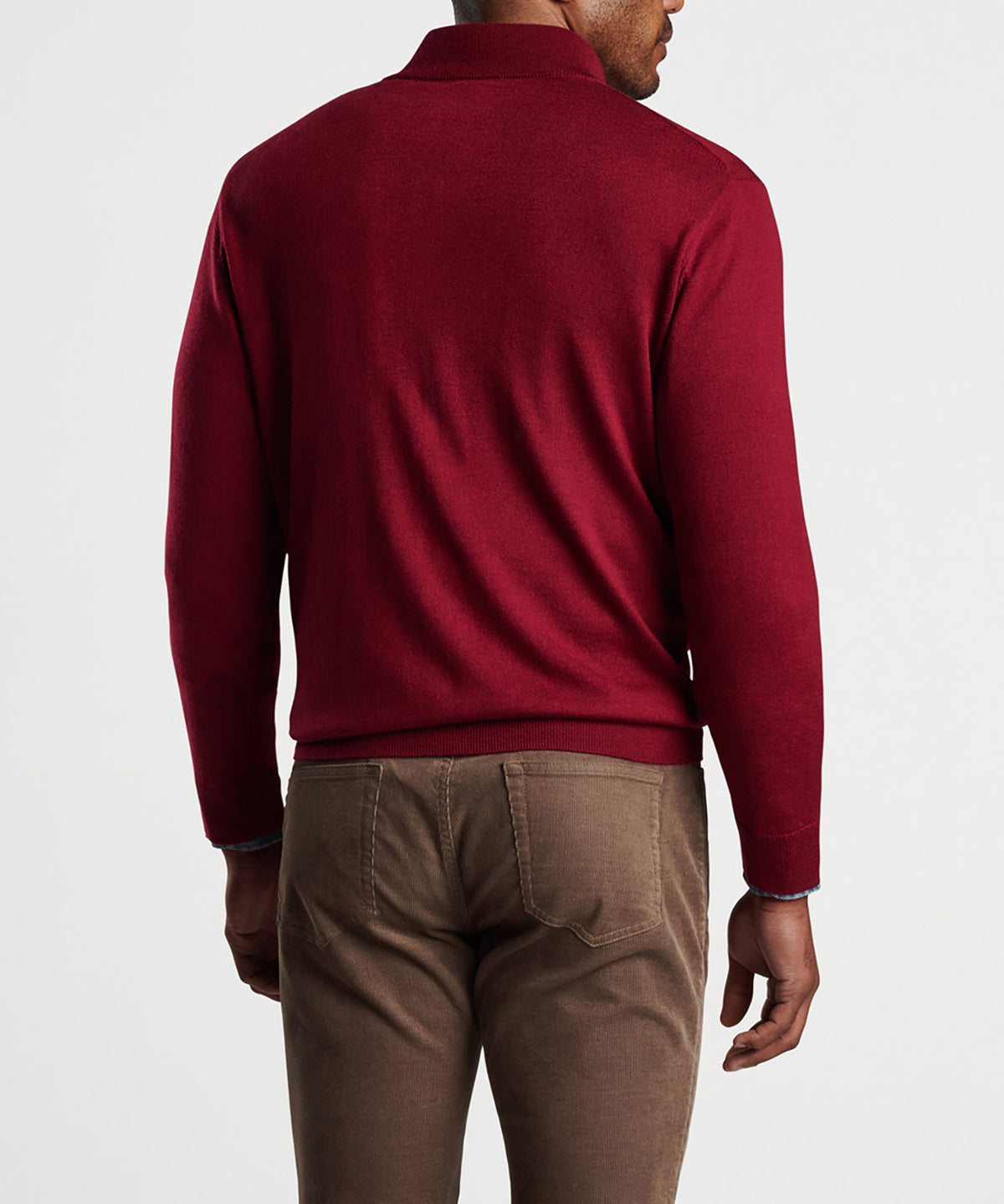 Peter Millar Suede Trim Quarter-Zip Sweater, Men's Big & Tall