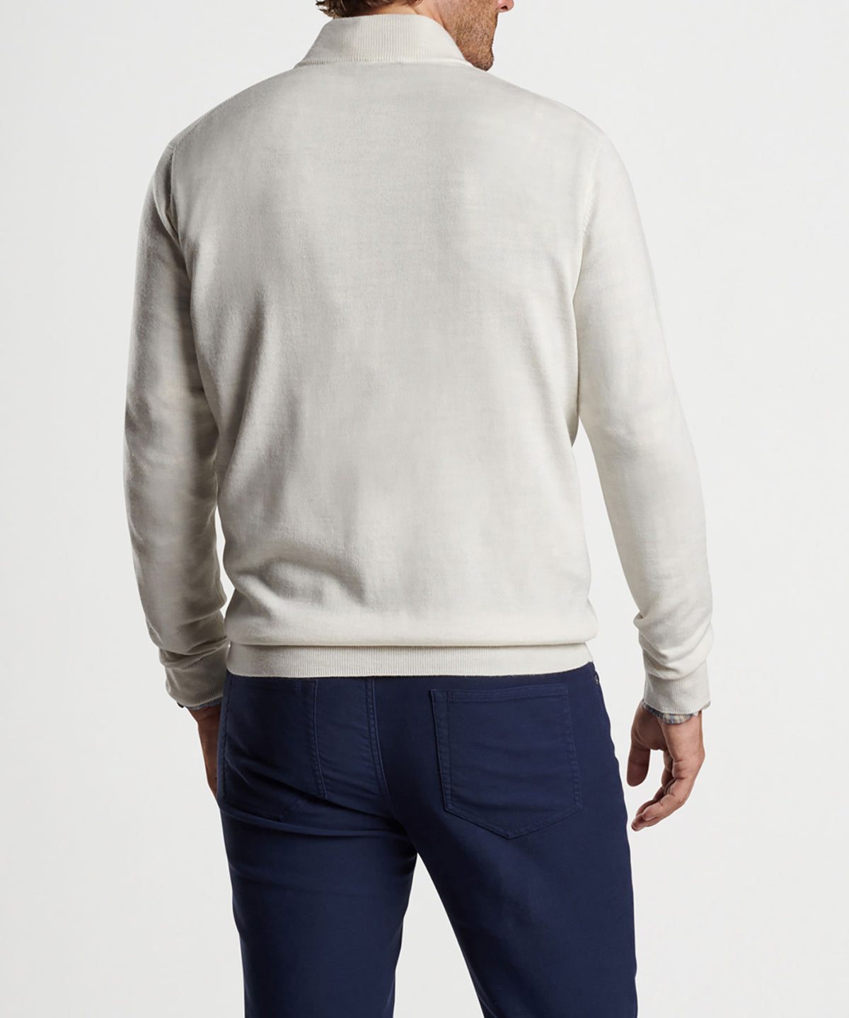 Peter Millar Suede Trim Quarter-Zip Sweater, Men's Big & Tall
