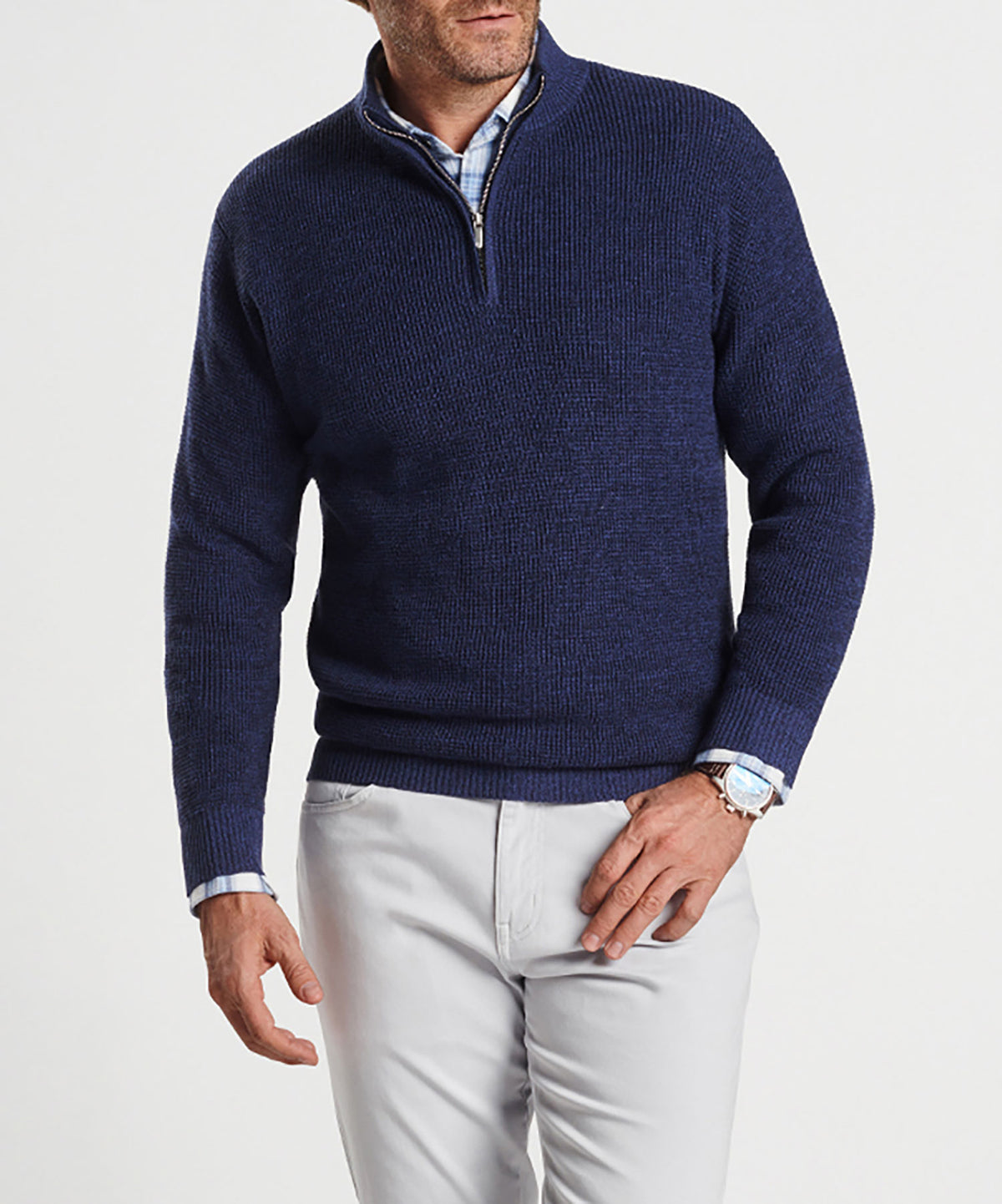 Peter Millar Kitts Twisted Quarter-Zip Sweater