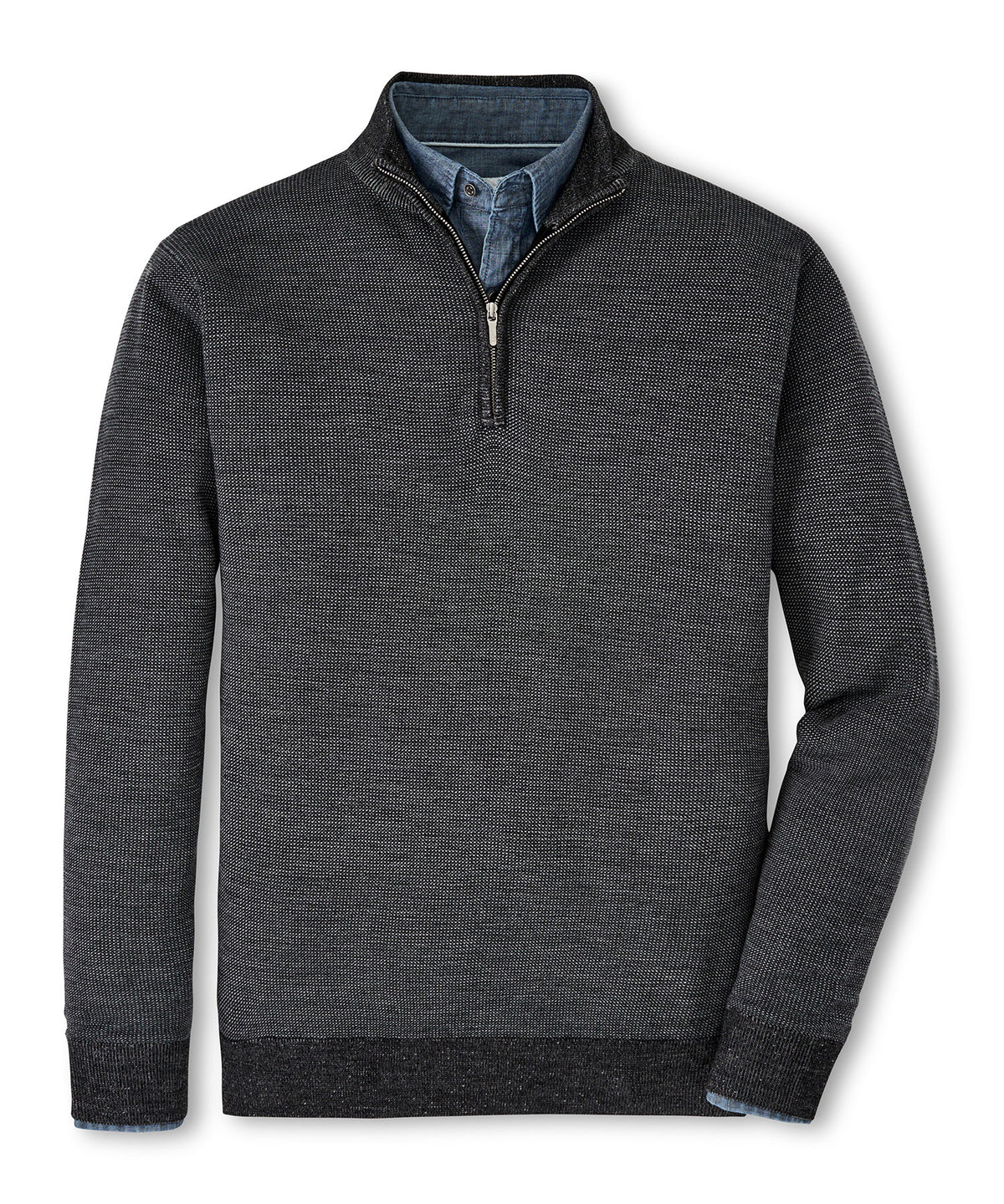 Peter Millar Breaker Birdseye Quarter-Zip Sweater, Men's Big & Tall